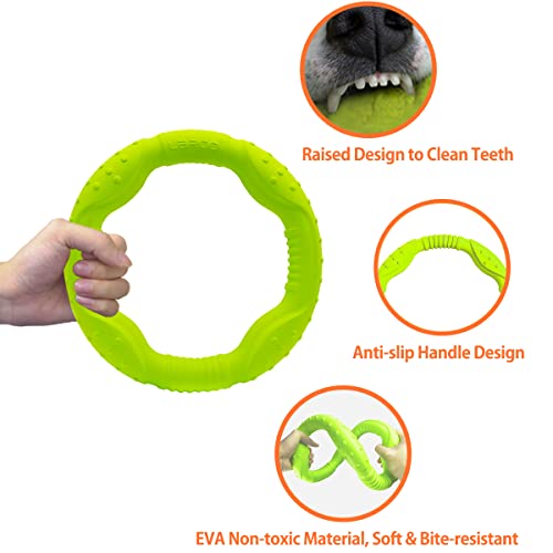 LaRoo Dog Flying Ring Toys, Floating Flying Disc Toys, Summer Pet Training Outdoor Durable Chew Toys for Medium and Large Dogs (Medium Green/22cm) - color: Green-M
