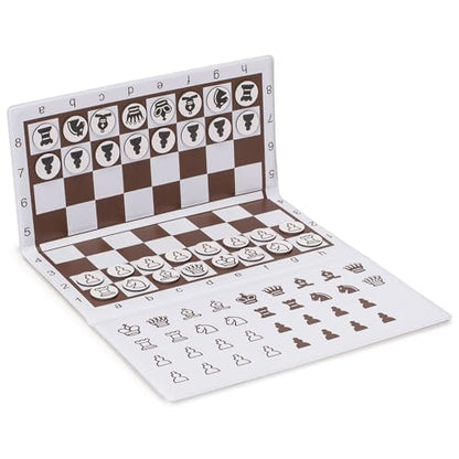 Husaria 8-Inch Magnetic Foldable Chess Wallet Set - Compact Travel Game with Secure Magnetic Pieces