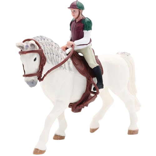 4 Piece Farm Horse Set, Horse Toy Figurine Farm Animal for Birthday Cake Topper, Garden Decoration, Party Favors, Kids School Project - color: White