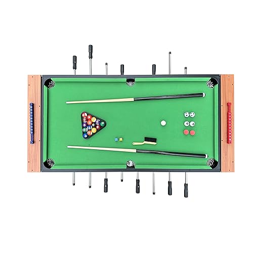KICK Dyad 55" 2-in-1 Multi-Game Table – Foosball & Billiards/Pool Table - color: Brown