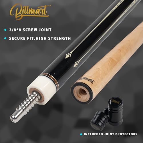 Billmart Pool Cue Stick, Low Deflection Shaft Billiard Cue Sticks with Hard Case, 13mm Pool Table Sticks Queue, 19-21 oz Professional Pool Stick - color: BM-PRO02, size: 21 ounce