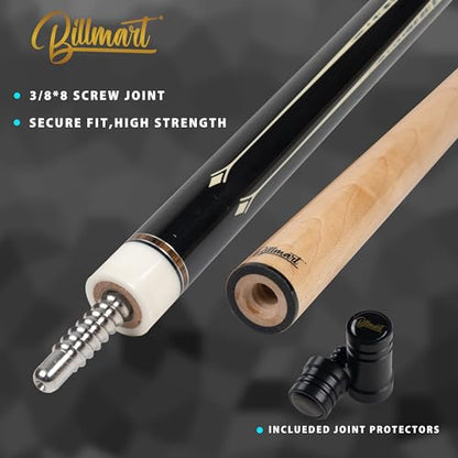 Billmart Pool Cue Stick, Low Deflection Shaft Billiard Cue Sticks with Hard Case, 13mm Pool Table Sticks Queue, 19-21 oz Professional Pool Stick - color: BM-PRO02, size: 21 ounce