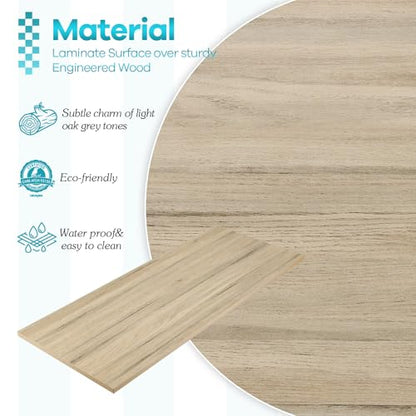Kaboon Universal Tabletop 47.25"x30", Solid One-Piece Melamine Table Top, Double Desk L-Desk DIY, Home and Office, Oak/Grey Tone - color: Oak, size: 48x30
