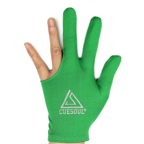 CUESOUL 10pcs/Set 3 Finger Billiards Gloves Pool Cue Gloves - color: Green