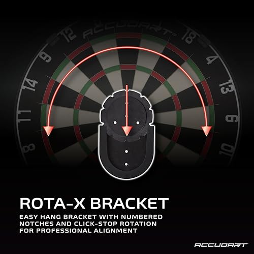 Accudart Envy Bristle Dartboard - 360° Pro-Glide Number Ring - ROTA-X Precision Alignment System - LEVELTECH Stabilizers for Perfect Alignment - Premium Kenyan Sisal