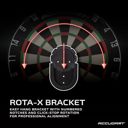 Accudart Envy Bristle Dartboard - 360° Pro-Glide Number Ring - ROTA-X Precision Alignment System - LEVELTECH Stabilizers for Perfect Alignment - Premium Kenyan Sisal