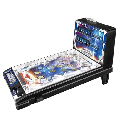 Pinball Machine for Kids Portable Arcade Electronic Pinball Game Retro Mini Desktop Ball Shooting Toy with Light Music and Scoreboard Great Gift