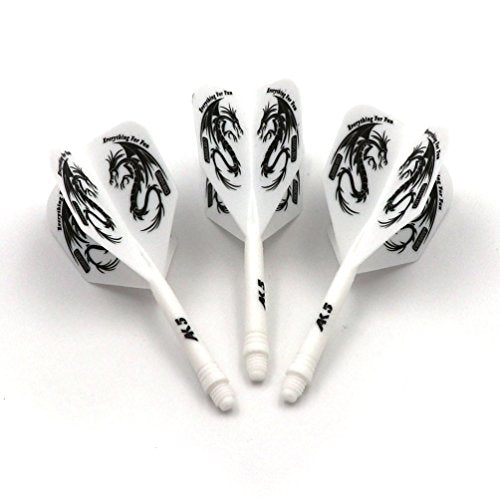 CUESOUL ROST Integrated Dart Shaft and Dart Flight Standard/Slim/Diamond/Big Wing/Tear/Diamond - color: 28mm-Big Wing Shape-White Dragon