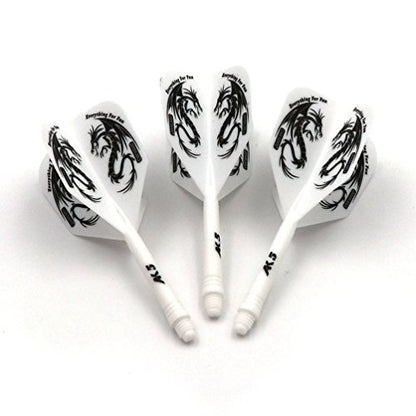 CUESOUL ROST Integrated Dart Shaft and Dart Flight Standard/Slim/Diamond/Big Wing/Tear/Diamond - color: 33mm-Big Wing Shape-White Dragon