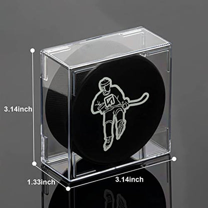 12-Count Hockey Puck Holder - Cube Square Hockey Puck Display Cases, 2-Piece Snap Clear Hockey Puck Holder, Official Size Hockey Puck Display Boxes - size: 12 Pack ‎Hockey Puck Display Case
