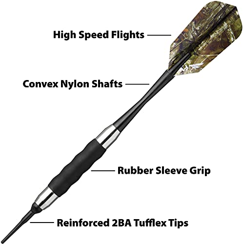 Viper by GLD Products Realtree Camouflage 16 Gram Soft Tip Darts & Casemaster Deluxe Realtree Dart Case, Black