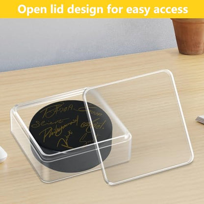 Hockey Puck Display Cases, Acrylic Cube Square Hockey Puck Display Cases - Fits Official Size Hockey Puck (6 PCS) - size: 6 PCS