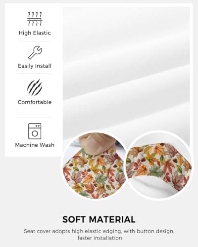 Savannan Office Chair Cover, Fall Thanksgiving Fall Leaves Protective Stretch Elastic Universal Cover for Desk Task Chair,Computer Rotating Chair 1 Pcs Pastoral Gradient Leaves
