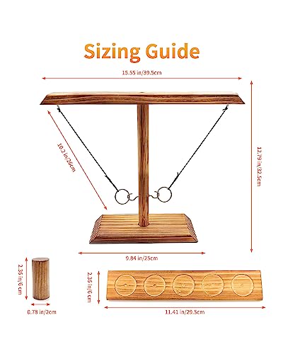 Ring Hook Games for Adults,Hook and Ring Game,Yard Games,Patio Decor,Wooden Hook and Ring Game for Bars,Home,Party,15.5" X 13" Large Size. - size: Large-L