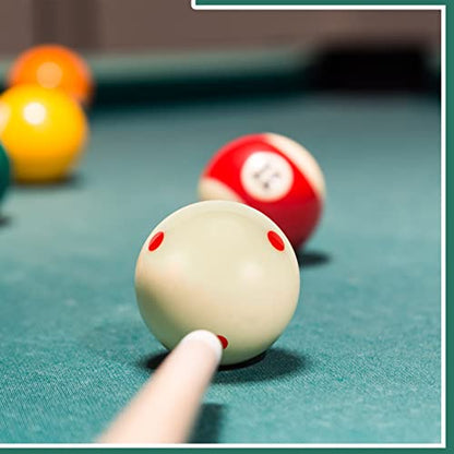 Meooeck 2-1/4'' Pro Cup Cue Ball Standard Billiard Ball Regulation Size Training Pool Ball with 6 Red Dots Replacement Ball, White