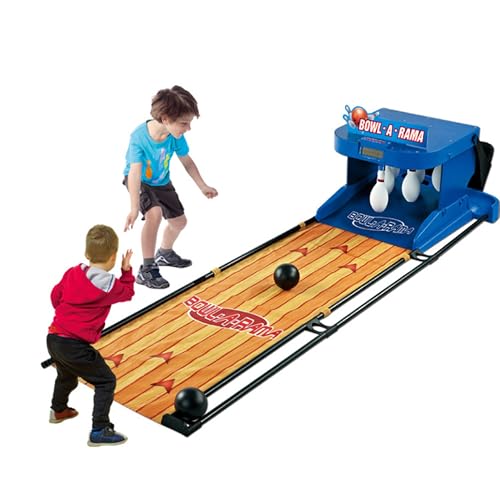 Bowling Alley Game for Home, Bowling Game with LED Electronic Scoreboard with Automatic Reset,Lighting,Simulation Sound Effect for Interactive Game