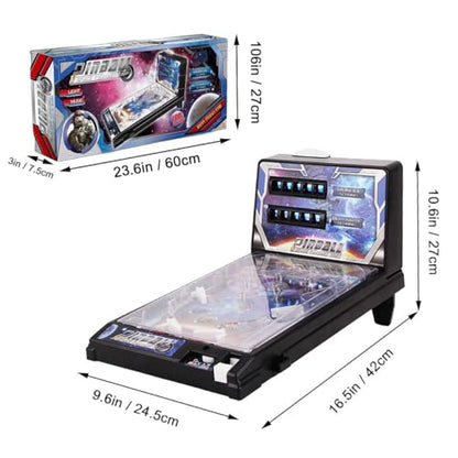 Retro Arcade Pinball Machine Game, Classic Electronic Pinball Toy with Scorer and Sounds, Mini Tabletop Ball Shooting Game for Kids