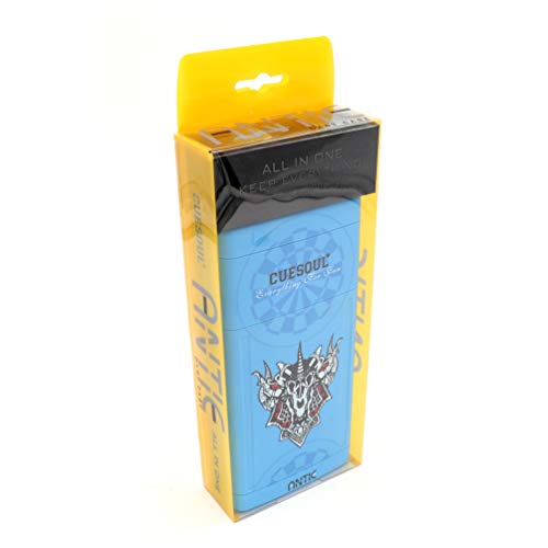 CUESOUL ANTIE Hard Dart Case, Holds 6 Steel/Soft Tip Darts & Extra Tips, Shafts & Flights, Durable Use - color: Blue Beast