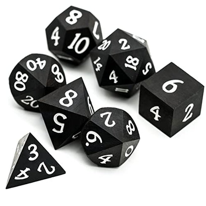 Wood DND Dice Set, 7PCS Black Polyhedral Dice Set for D&D Role Playing Games, d and d Gifts (Ebony Wood) - color: Ebony Wood