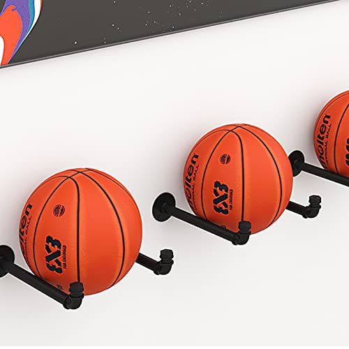 CMMC Industrial Pipe Wall Mounted Clothing Rack, Yoga Mat Storage Rack Gym Soccer Rack Home Nursery Basketball Rack on The Wall Wall-Mounted Finishing Shelves, 1 Pack - color: Black