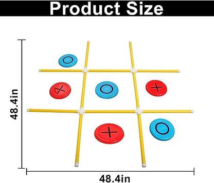 Giant Tic Tac Toe Game, Premium Portable PVC Framed Yard Toss Game, Large Outdoor Indoor Tic Tac Toe Game for Adults and Kids(4ft x 4ft)