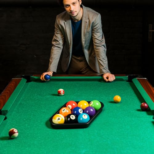 Black Billiards 9 Ball Pool Table Triangle Rack 9-Ball Diamond Pools Ball Racks Plastic Triangle Rack for 2-1/4" Pools Balls Pool Table Accessories