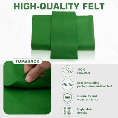 Pool Table Felt Cloth Billiard Cloth with 6 Pcs Cloth Strips and Staple Remover Pool Table Felt Replacement Kit Parts - color: Green, size: 8.5ft