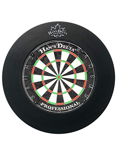 HAN'S DELTA Professional Dartboard Backboard Surround Wall Protector - color: PU Black Round