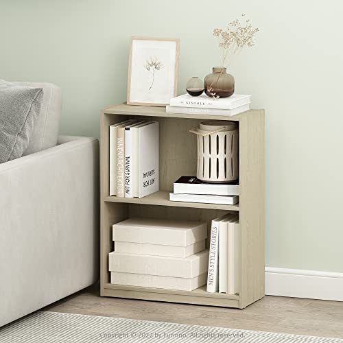 Furinno Gruen 2-Tier Open Shelf Bookcase, Metropolitan Pine - color: Metropolitan Pine, size: 2-Tier Rectangle