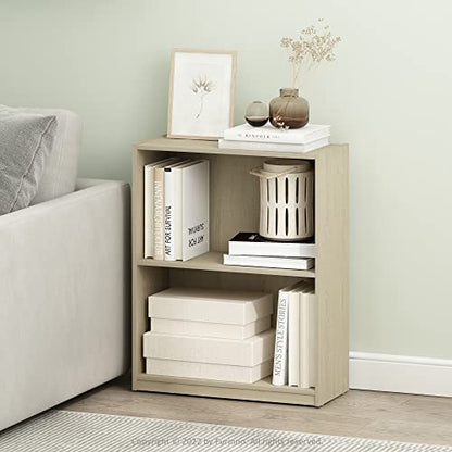 Furinno Gruen 2-Tier Open Shelf Bookcase, Metropolitan Pine - color: Metropolitan Pine, size: 2-Tier Rectangle