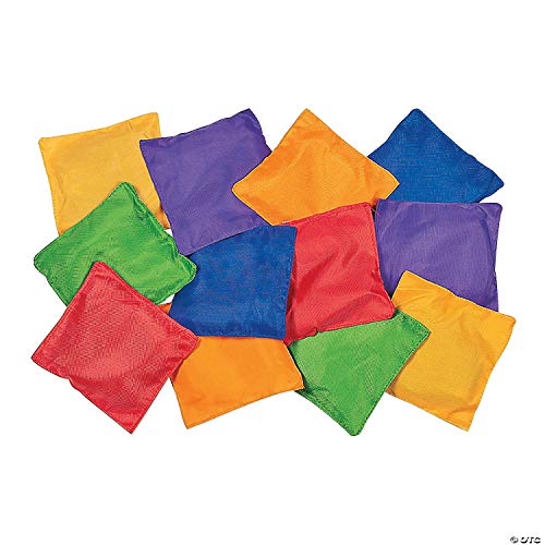 Fun Express Beanbag Set for Kids Bulk 12 Pack - Small Bean Bags for Tossing Games & PE Equipment | Mini Sensory Bean Bag Toss Game for Classroom Circle Time Center & Recess Toys for Outside Play