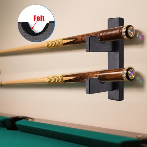 Pool Stick Holder Wall Mount Pool Stick Rack Billiard Cue Racks | Solid wood, horizontal display and storage of 2 billiard clubs on the wall (1 pair) - color: 1 pair