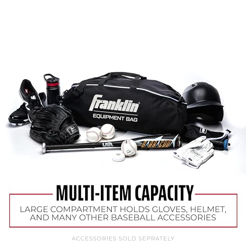 Franklin Sports Youth Baseball + Softball Bat Bag - Boys + Girls Tee Ball, Softball + Baseball Bag for Kids - color: Black