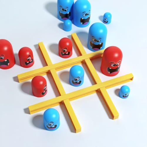 Tic Tac Toe Game - Stackable 3-Layer Nested Puzzle | Interactive Game for Ages 3-8 Kids & Adults | Travel-Friendly