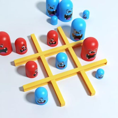 Tic Tac Toe Game - Stackable 3-Layer Nested Puzzle | Interactive Game for Ages 3-8 Kids & Adults | Travel-Friendly
