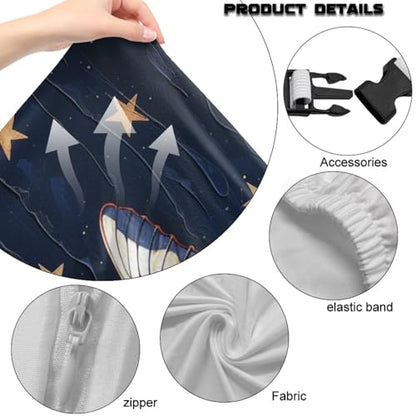 American Flag Print Gaming Chair Covers Slipcovers with Armrest Cover Butterfly Printed 250th Anniversary Decoration Gamer Desk Chair Covers Fits Most Office/PC Chairs & Racing Style Seats - color: Blue and White - American Flag Butterfly