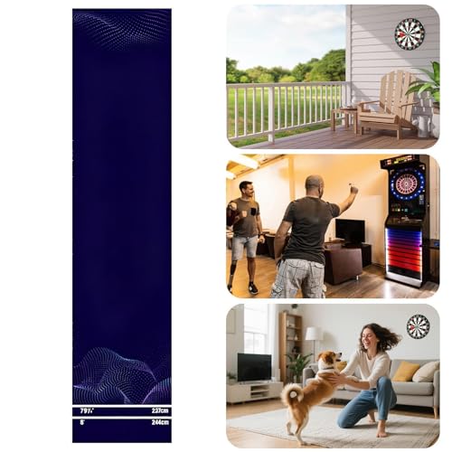 Darts Dartboard Mat | Non-Slip with Launch Line, Crystal Velvet, Portable, Darts Protective Mat | Games Room, Tournament, Sports Club, Office, Rest Room, - size: B