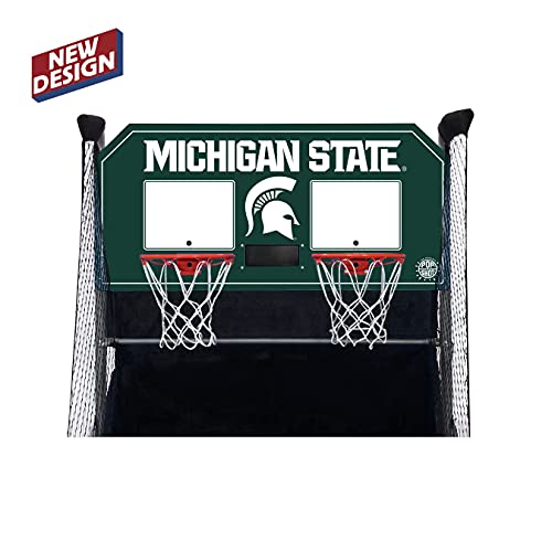 Pop-A-Shot - Home Dual Shot with NCAA Graphics l Sensor Scoring l 16 Game Modes l 7 Balls l Foldable Storage l for All NCAA Fans - style: Michigan State Spartans