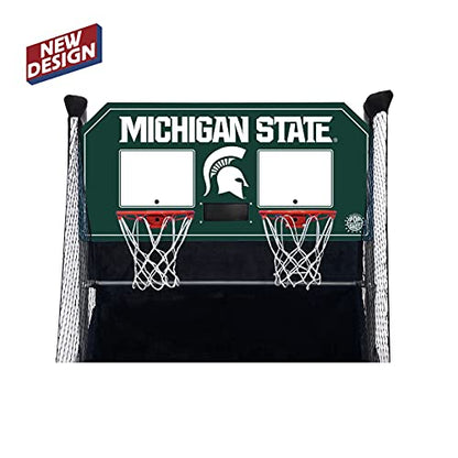 Pop-A-Shot - Home Dual Shot with NCAA Graphics l Sensor Scoring l 16 Game Modes l 7 Balls l Foldable Storage l for All NCAA Fans - style: Michigan State Spartans