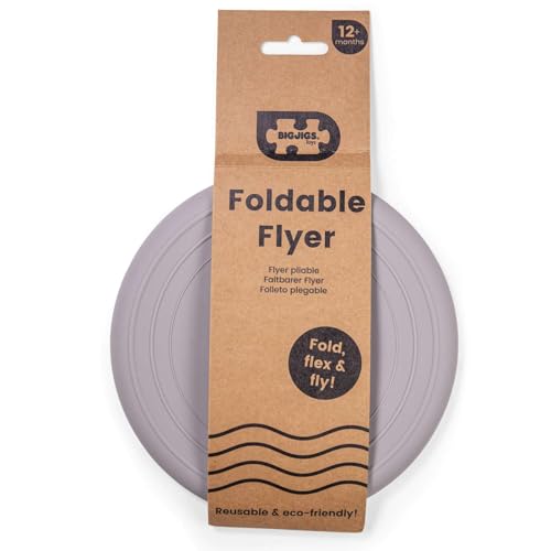Bigjigs Toys Frisbee Flying Disc (Stone Grey) - Silicone Frisbee for Kids, Quality Flying Saucers, Beach Toys & Garden Toys, Holiday Toys for Toddlers - color: Stone Grey