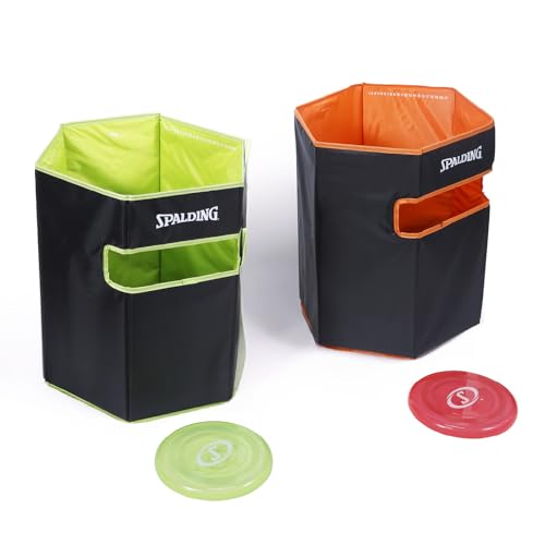Spalding - Disc Toss Game Set, Includes 2 Folding Target Cans & 2 Discs, Easy Setup Outdoor Game for All Ages, Travel-Friendly for Backyard, Beach, Park, Camping, Tailgates