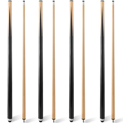 Pool Cue Sticks 36inch 42inch 48inch 52inch 58inch Set of 2 or 4,Pool Cue with 13mm Leather Tip for Adults, Beginners,2-Piece Design，(14oz to 20oz Weight Options) - size: 42inch-set of 4