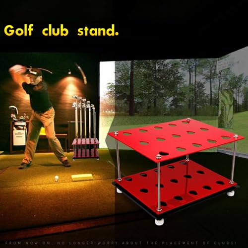 Acrylic Golf Club Stand Holder for Garage, Cue Display Rack Golf Putter Stand for Storage 15 Golf Clubs, Golf Putter Rack Floor for Indoor Home Office