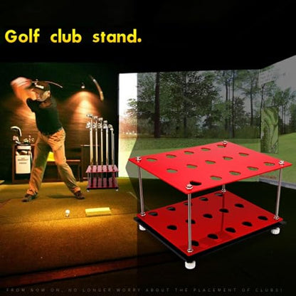 Acrylic Golf Club Stand Holder for Garage, Cue Display Rack Golf Putter Stand for Storage 15 Golf Clubs, Golf Putter Rack Floor for Indoor Home Office