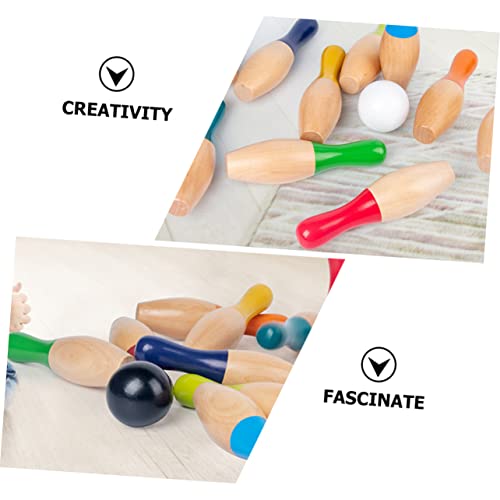 Abaodam 1Set Colorful Bowling Indoor for Family Fun and Party Games Smooth Surface Design for Play Tabletop Bowling Activity