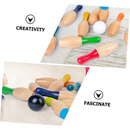 Abaodam 1Set Colorful Bowling Indoor for Family Fun and Party Games Smooth Surface Design for Play Tabletop Bowling Activity