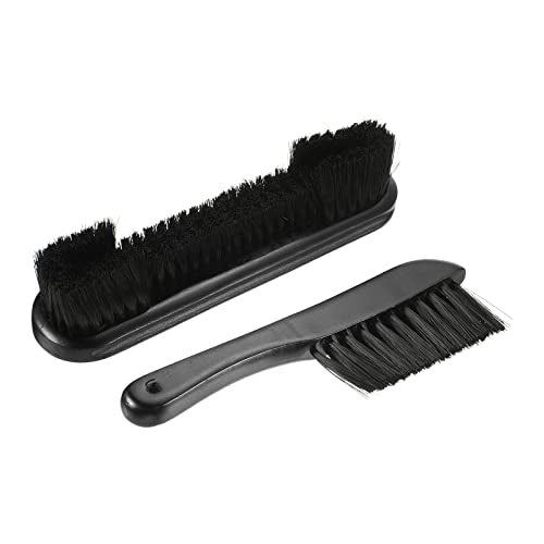 PATIKIL Billiard Pool Table Rail Brush Set, Pool Table Cleaning Brush Kit Wooden Handle Nylon Bristles for Billiards Table - color: Black