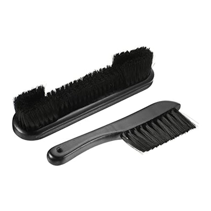 PATIKIL Billiard Pool Table Rail Brush Set, Pool Table Cleaning Brush Kit Wooden Handle Nylon Bristles for Billiards Table - color: Black