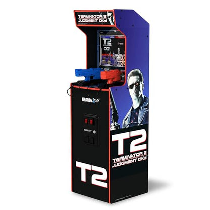 Arcade1Up Terminator 2 Deluxe Arcade Machine with Real-Feel Arcade Guns, 17" BOE Color Monitor, Dual Speakers and Wi-Fi Online Leaderboards, 5' Tall