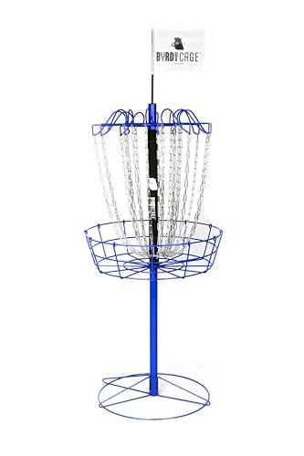 2-in-1 Adjustable Disc Golf Basket - Standard to Skinny Target - color: Blue